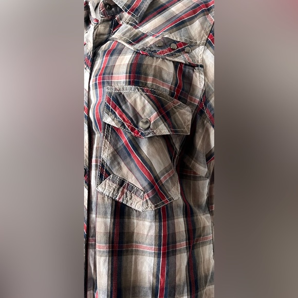 BKE Women’s Plaid Snap Button Down Western Shirt - Picture 3 of 8